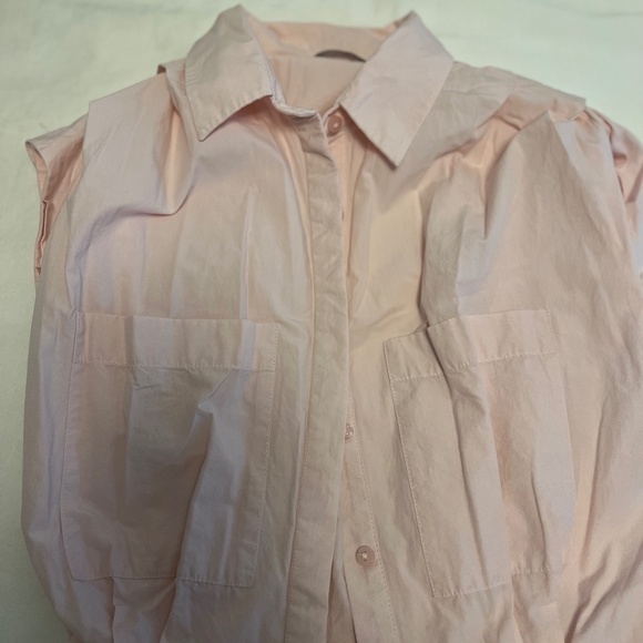 Zara Pink Ruched Poplin Dress in Size S - Picture 4 of 5